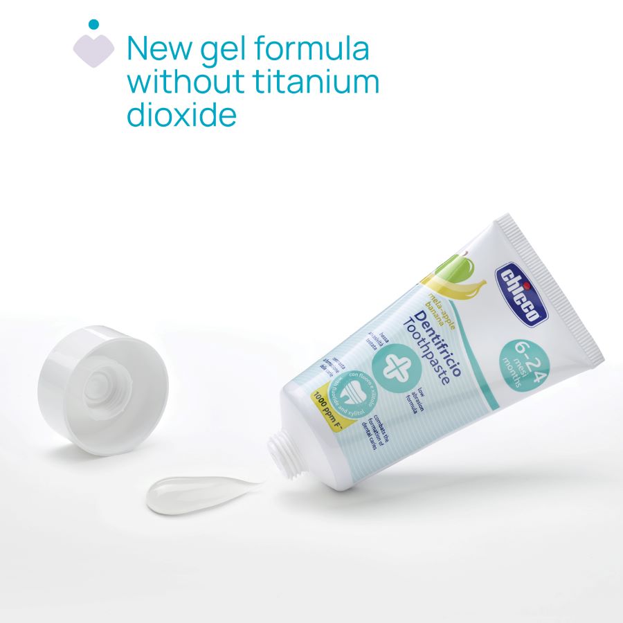 Chicco tannkrem epli/banan m flúor 50ml