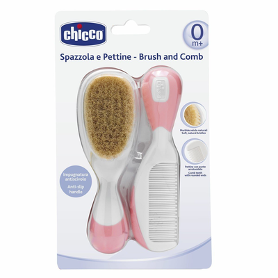 Chicco hárbursta sett bleikt