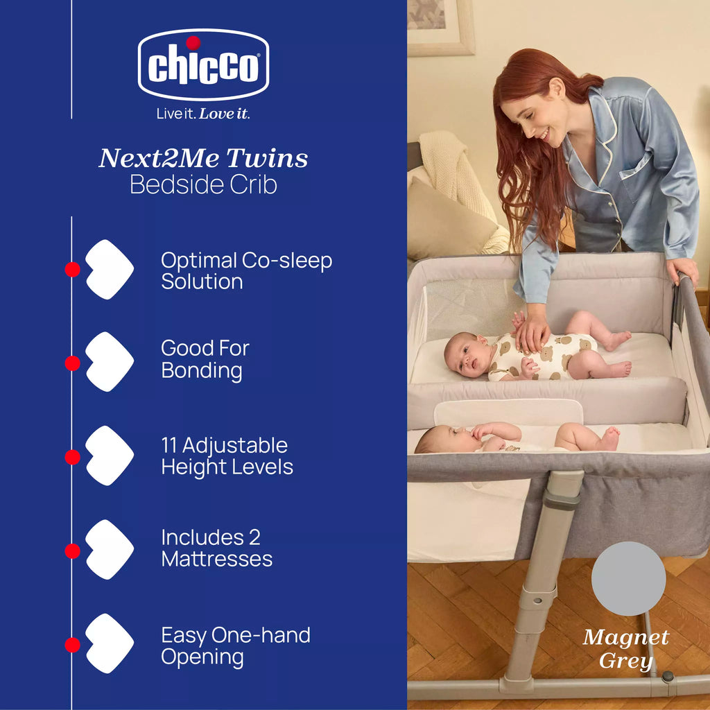 Chicco Next2Me TWINS CO-SLEEP. CRIB MAGNET GREY
