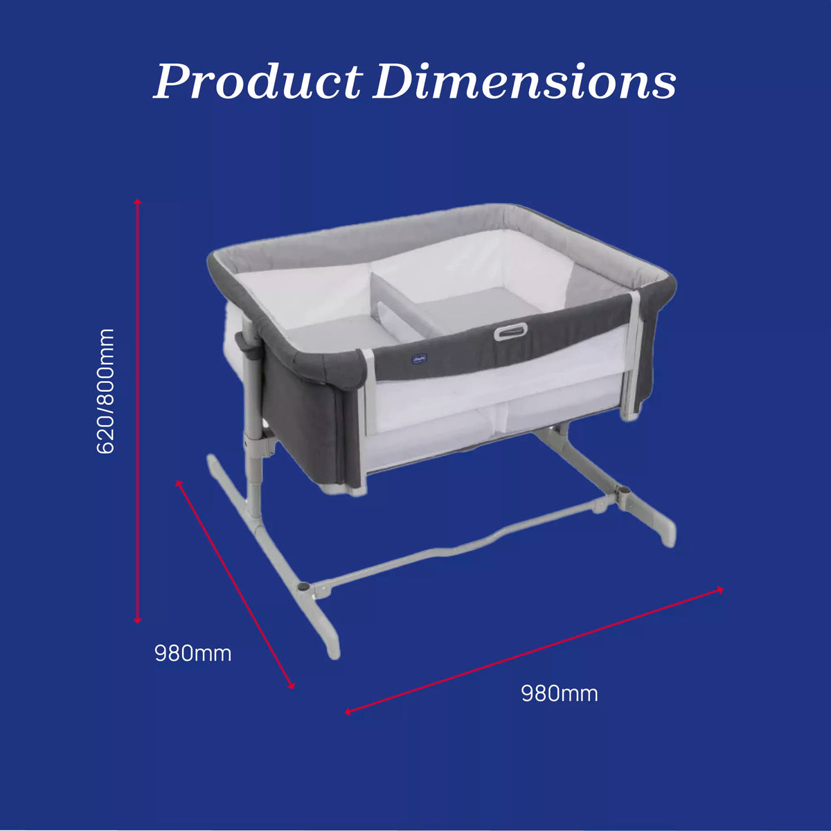 Chicco Next2Me TWINS CO-SLEEP. CRIB MAGNET GREY