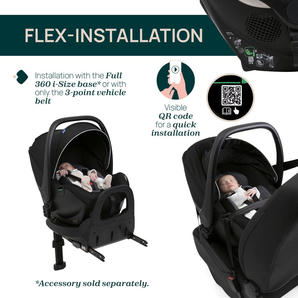 4-1 Chicco Bellagio kerra, vagnstykki CARMEL 0-22kg - Kory bílstóll og 360 isofix base