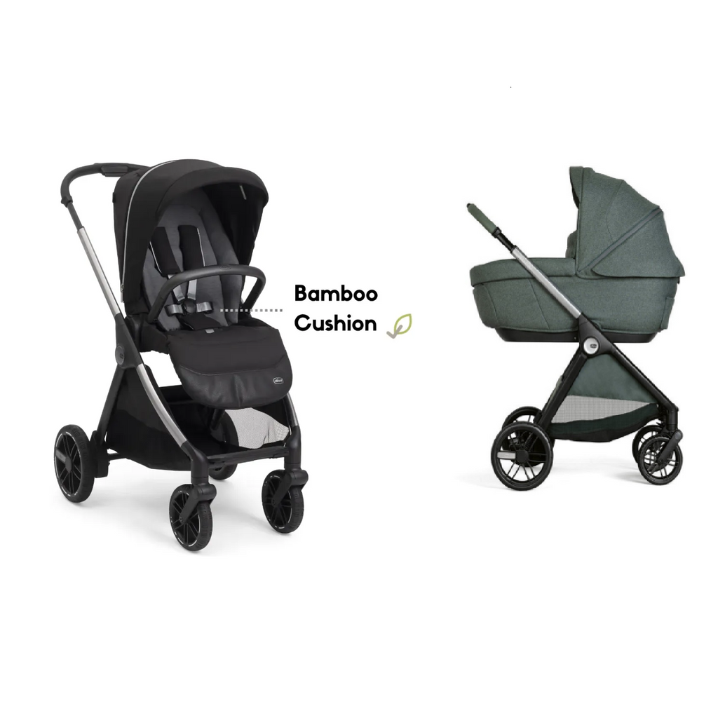4-1 Chicco Bellagio kerra, vagnstykki Primo Como Lake -KORY bílstóll og 360 isofix base