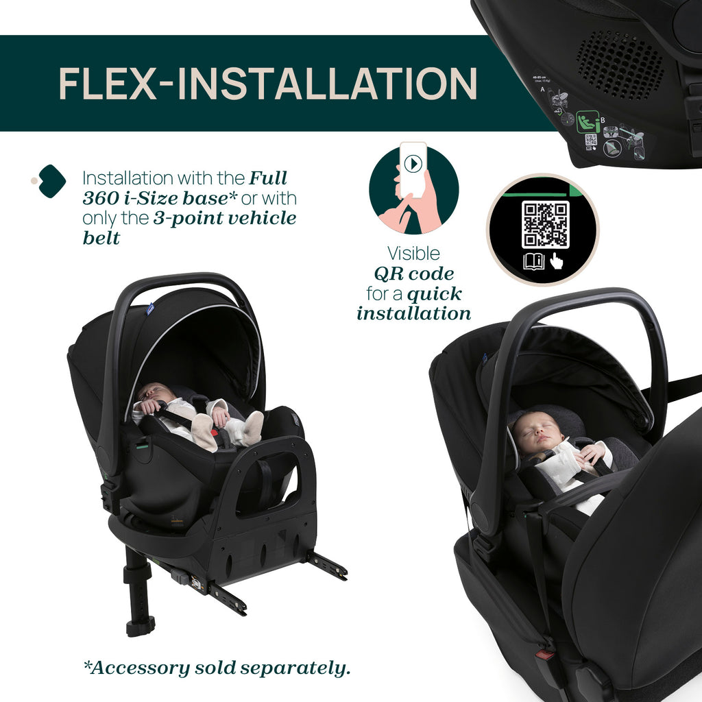 4-1 Chicco Bellagio kerra, vagnstykki Primo Como Lake -KORY bílstóll og 360 isofix base