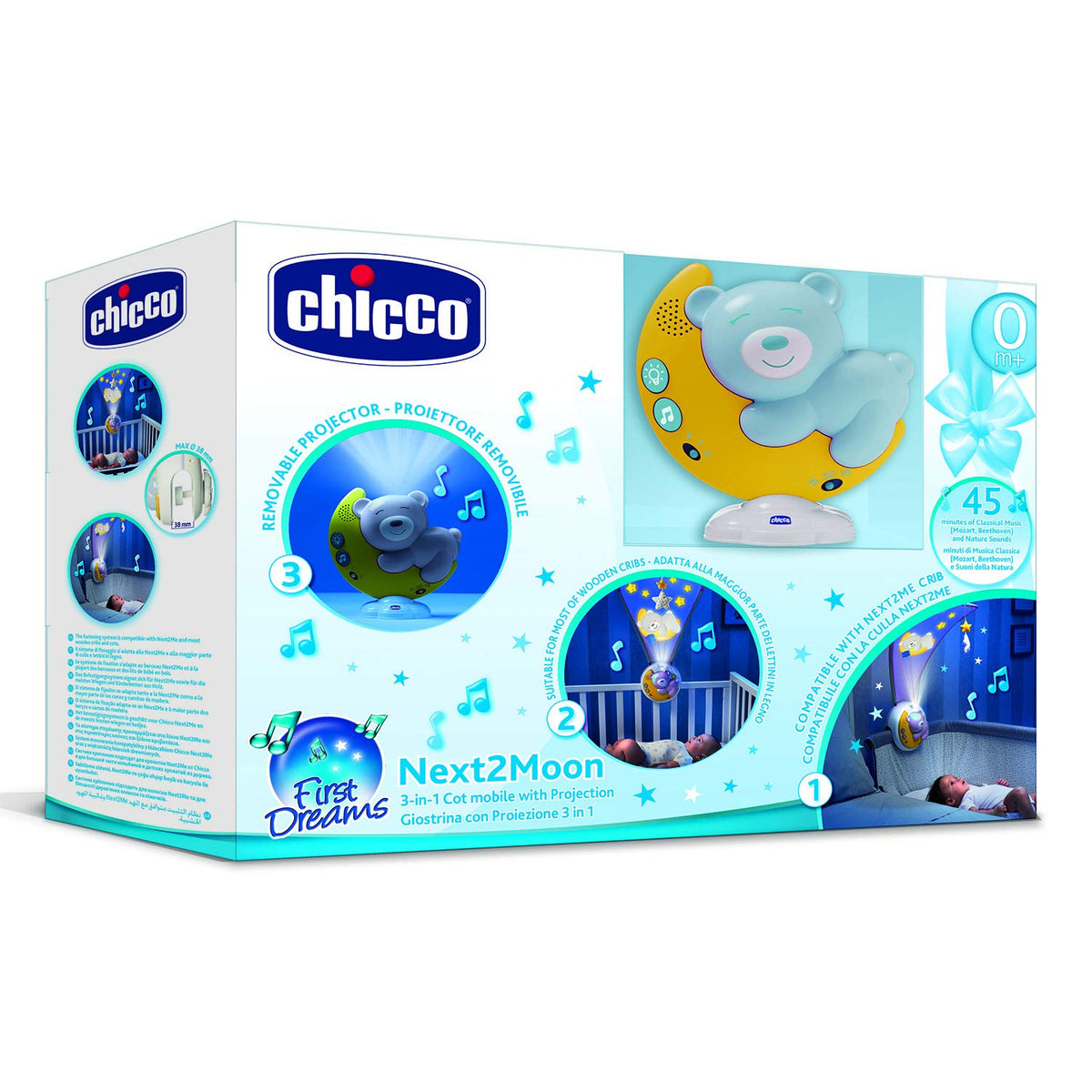 Chicco Next2Moon spiladós/nljós blá
