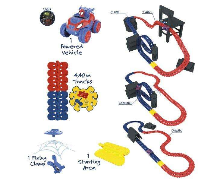 Smoby Spiderman BLÁR Flextreme bílabraut+bíll